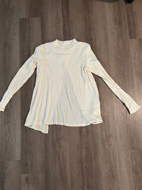 Wonderly Cream Ribbed Long-Sleeve Mock Neck Top
